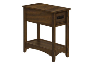 Accent End Table, 2 Tier, Narrow, Storage Drawer, Transitional - Walnut by Couch.com