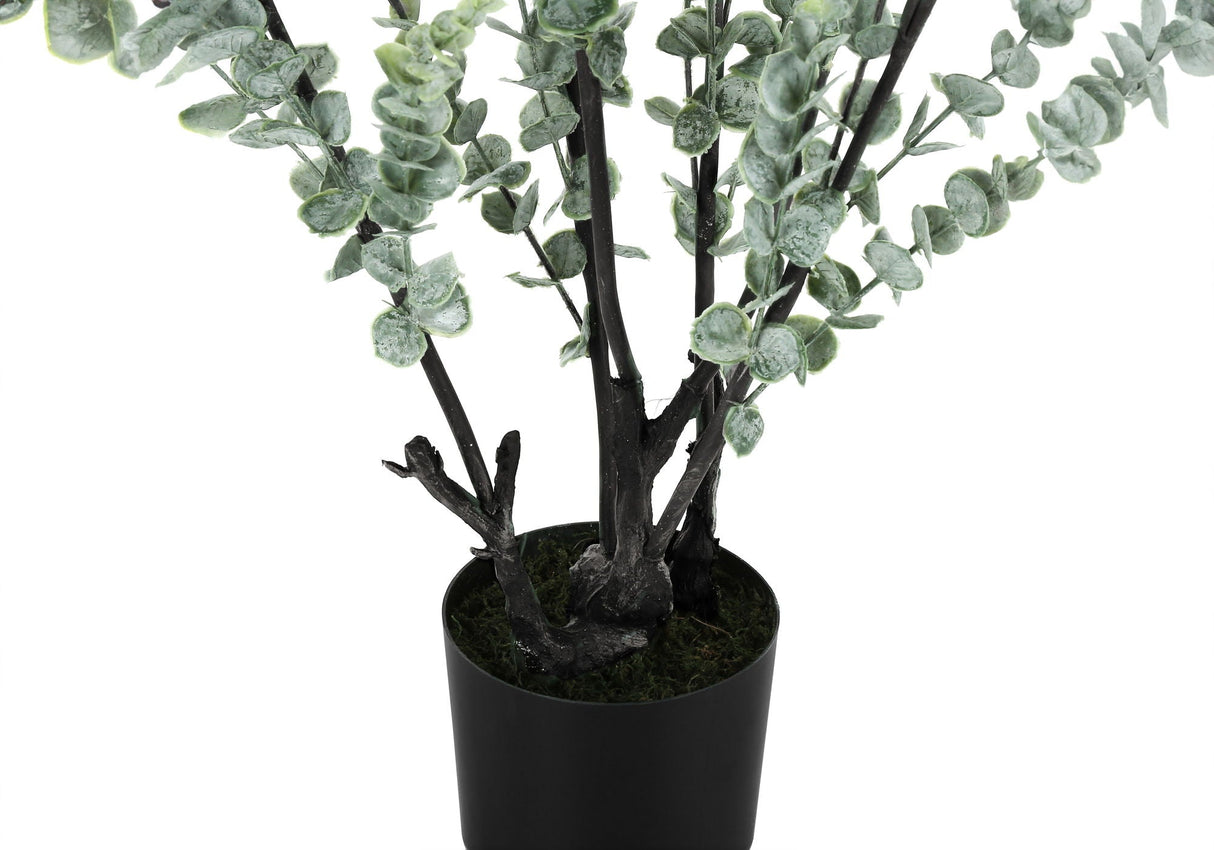 44" Tall, Artificial Plant, Eucalyptus Tree, Indoor, Faux, Fake, Floor, Greenery, Potted, Real Touch, Decorative - Green / Black by Couch.com