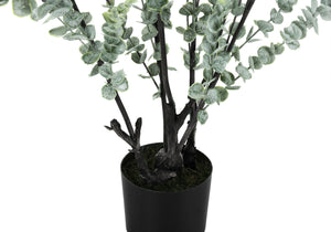44" Tall, Artificial Plant, Eucalyptus Tree, Indoor, Faux, Fake, Floor, Greenery, Potted, Real Touch, Decorative - Green / Black by Couch.com
