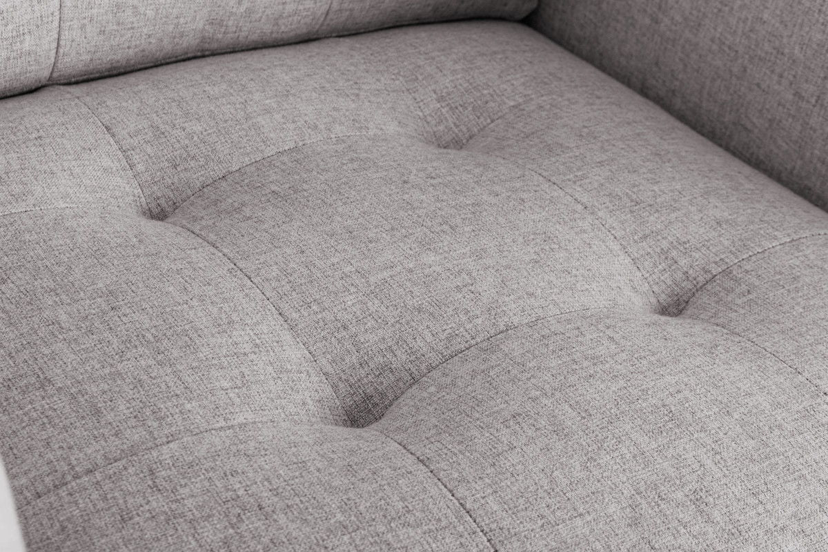 Victoria - Linen Fabric Armchair With Metal Legs, Side Pockets, And Pillow by Couch.com