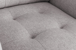 Victoria - Linen Fabric Armchair With Metal Legs, Side Pockets, And Pillow by Couch.com