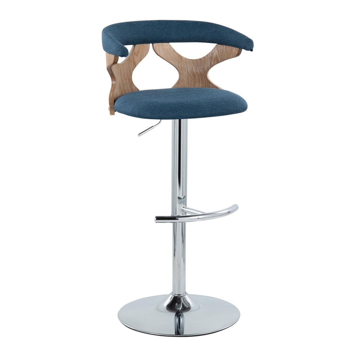 Gardenia - Contemporary Adjustable Barstool With Swivel / Rounded T Footrest (Set of 2) by Couch.com