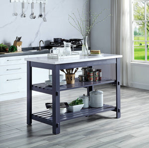 Enapay - Marble Top Top Kitchen Island - Gray by Couch.com