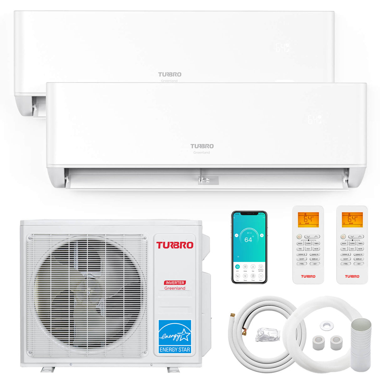 (Open Box) Greenland Multi-zone Mini Split Air Conditioner with Heat Pump (R454B Refrigerant)