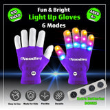 Purple LED Gloves, Light Up Shoe laces and Lighted Beanie Pom Hat Gift Set for Boys and Girls Kids Toys