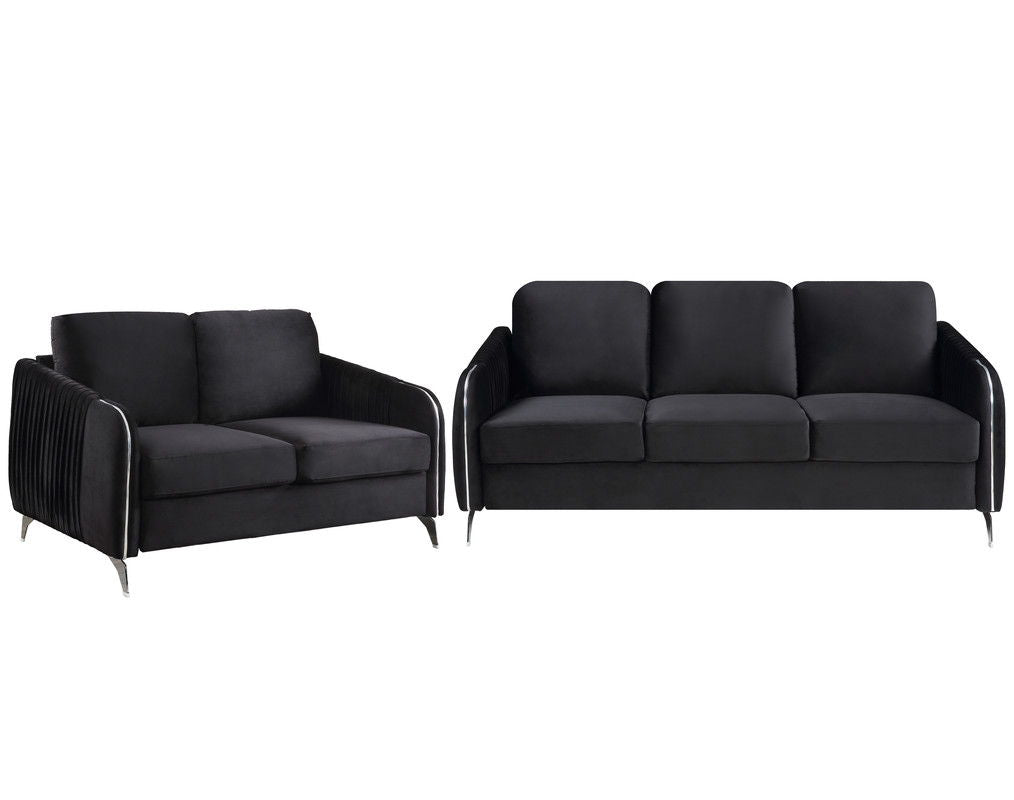 Hathaway - Velvet Fabric Sofa Set by Couch.com