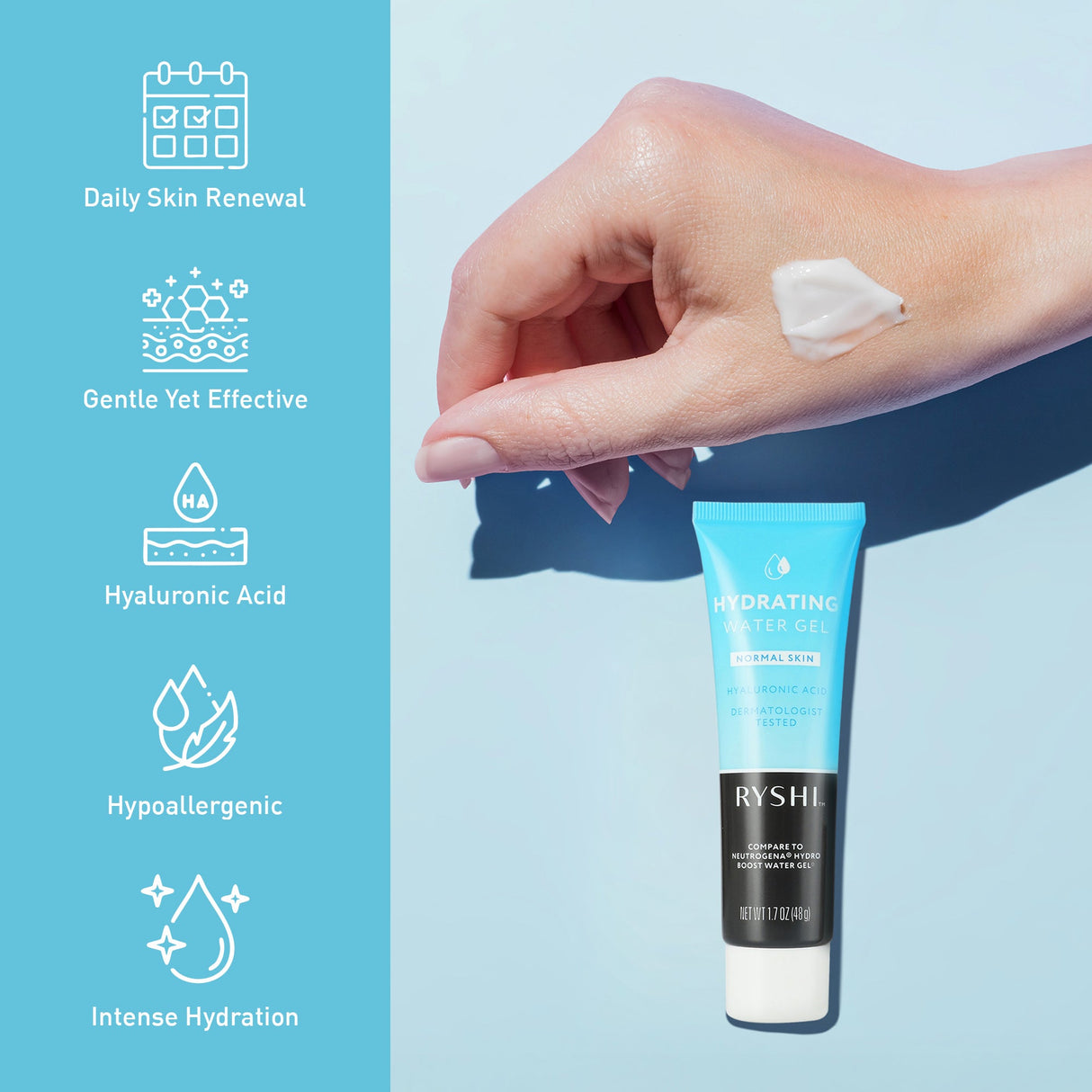 Hydrating Gel Cream – Deep Moisture for Normal Skin | With Hyaluronic Acid | 1.7 oz (48 g)