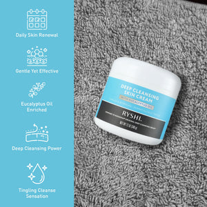 Deep Cleansing Skin Cream with Eucalyptus Oil – Invigorating Facial Cleanser | Dermatologist Tested | 12 oz (340 g)