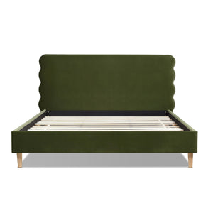 Stockholm - Modern Wavy Headboard Platform Bed by Couch.com