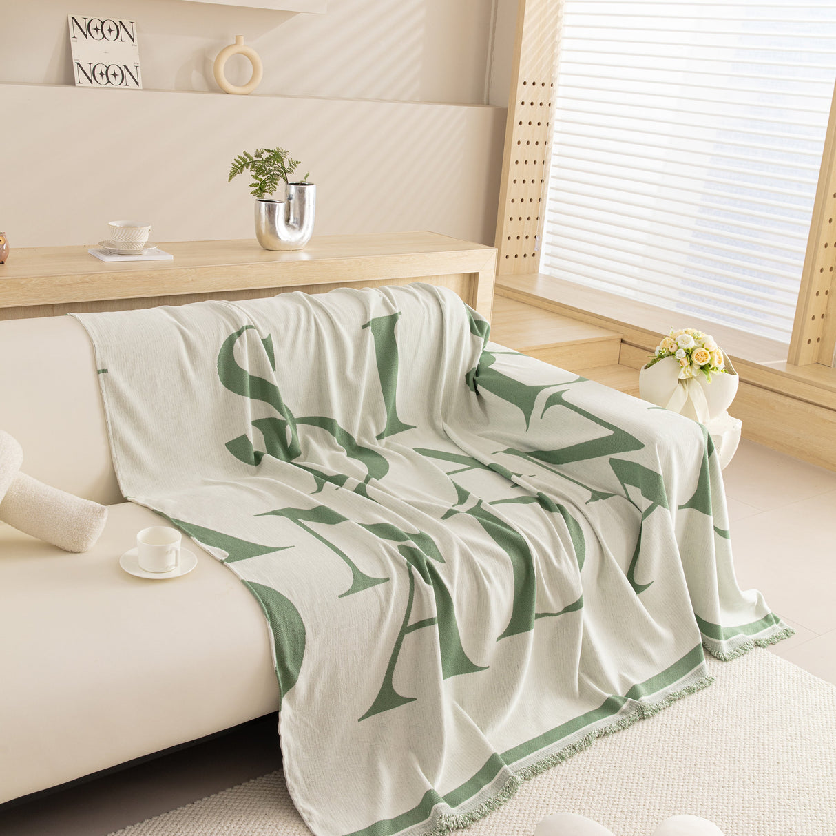 Chenille Jacquard Alphabet Sofa Blanket Cover, L Shape Sofa Cover, Reversible Couch Covers for Dogs