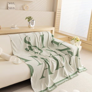 Chenille Jacquard Alphabet Sofa Blanket Cover, L Shape Sofa Cover, Reversible Couch Covers for Dogs