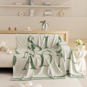 Chenille Jacquard Alphabet Sofa Blanket Cover, L Shape Sofa Cover, Reversible Couch Covers for Dogs