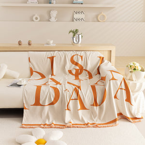 Chenille Jacquard Alphabet Sofa Blanket Cover, L Shape Sofa Cover, Reversible Couch Covers for Dogs