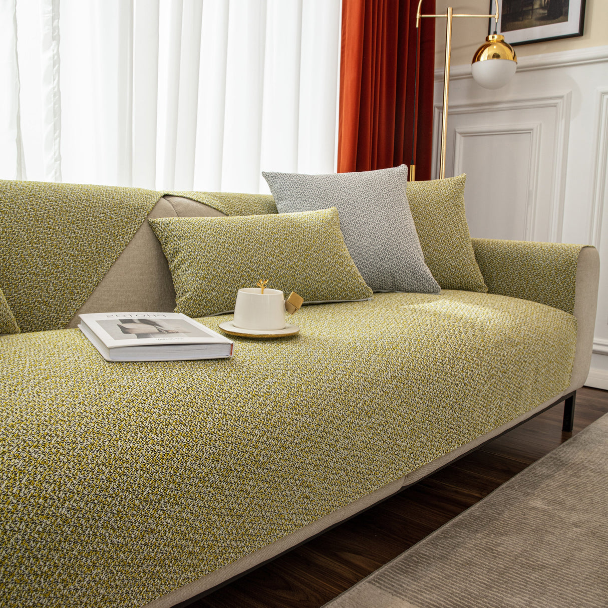 Washable Polyester Sofa Towel, Non-Slip Sofa Seat Covers, and Couch Protectors - Furniture Covers for Pets