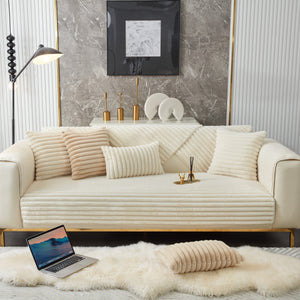 Winter Thickened Rabbit Plush Non-slip Sofa Cushion, Faux Fur Fluffy Furniture Protector