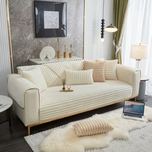 Winter Thickened Rabbit Plush Non-slip Sofa Cushion, Faux Fur Fluffy Furniture Protector
