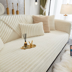 Winter Thickened Rabbit Plush Non-slip Sofa Cushion, Faux Fur Fluffy Furniture Protector