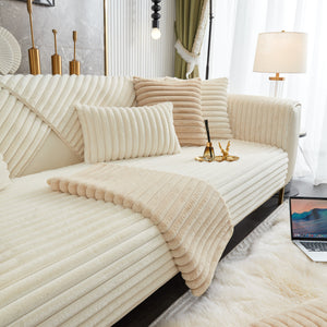 Winter Thickened Rabbit Plush Non-slip Sofa Cushion, Faux Fur Fluffy Furniture Protector