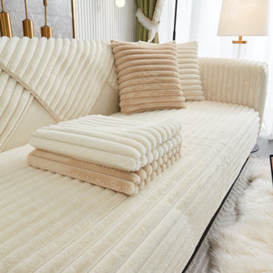 Winter Thickened Rabbit Plush Non-slip Sofa Cushion, Faux Fur Fluffy Furniture Protector