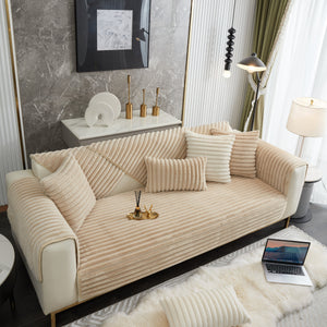 Winter Thickened Rabbit Plush Non-slip Sofa Cushion, Faux Fur Fluffy Furniture Protector