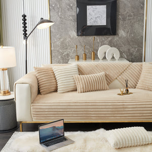 Winter Thickened Rabbit Plush Non-slip Sofa Cushion, Faux Fur Fluffy Furniture Protector