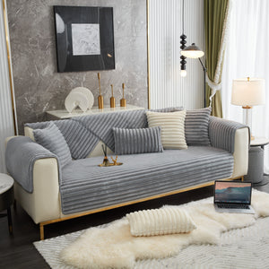 Winter Thickened Rabbit Plush Non-slip Sofa Cushion, Faux Fur Fluffy Furniture Protector