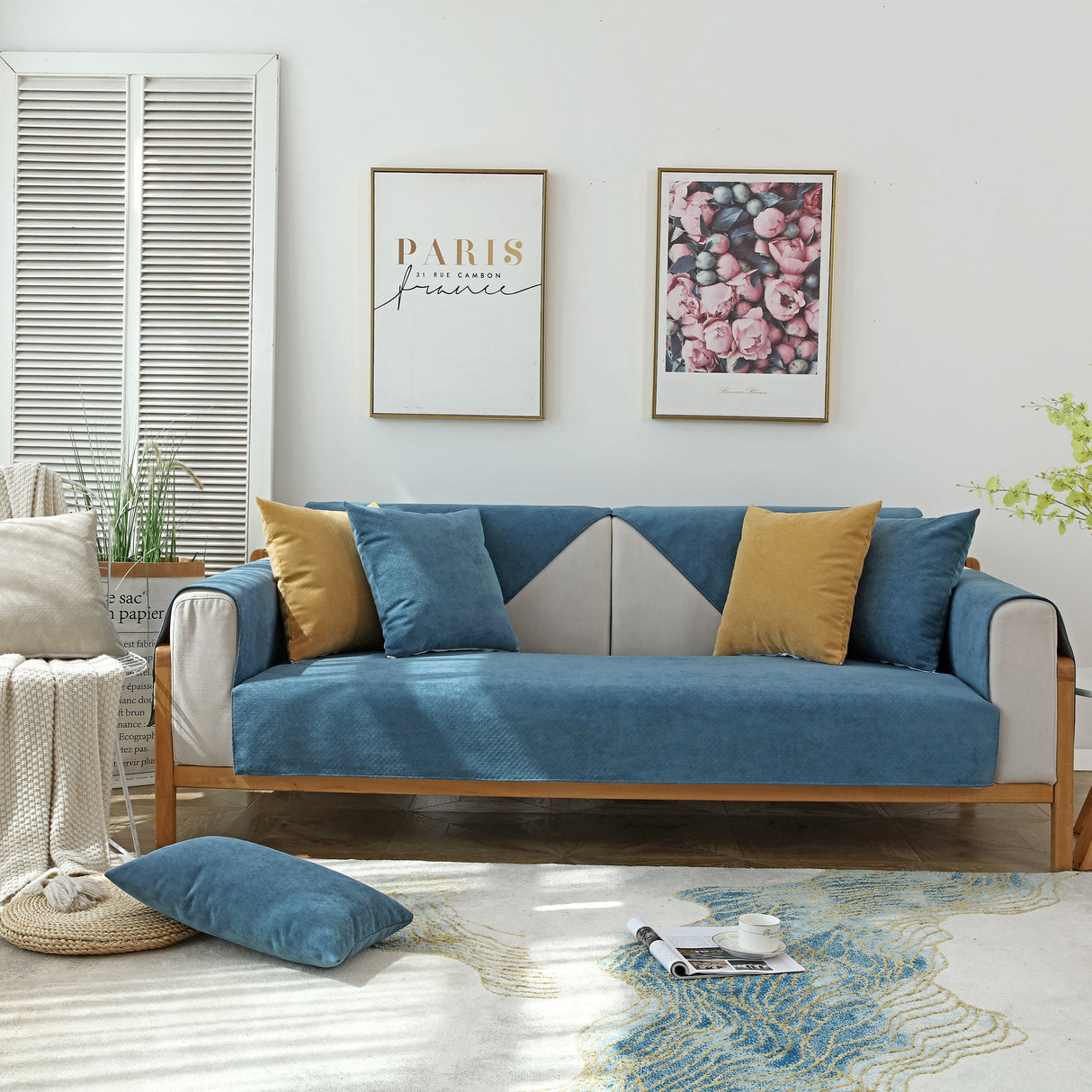 Waterproof Non-Slip Quilted Corduroy Sofa Covers for Pets, Sectional Couch Covers