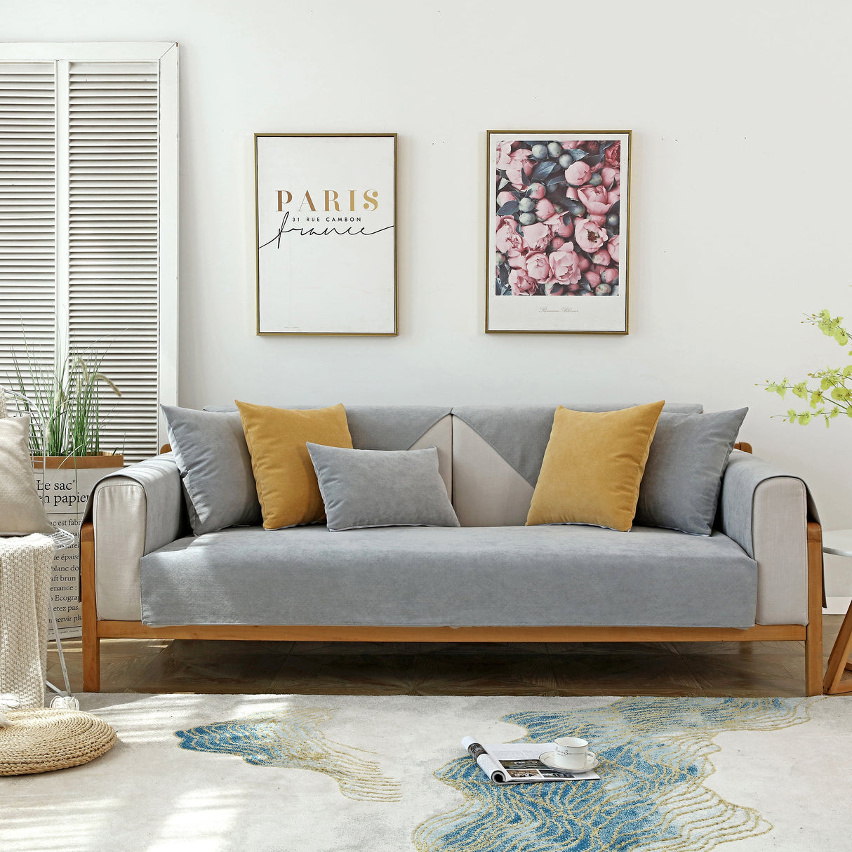 Waterproof Non-Slip Quilted Corduroy Sofa Covers for Pets, Sectional Couch Covers