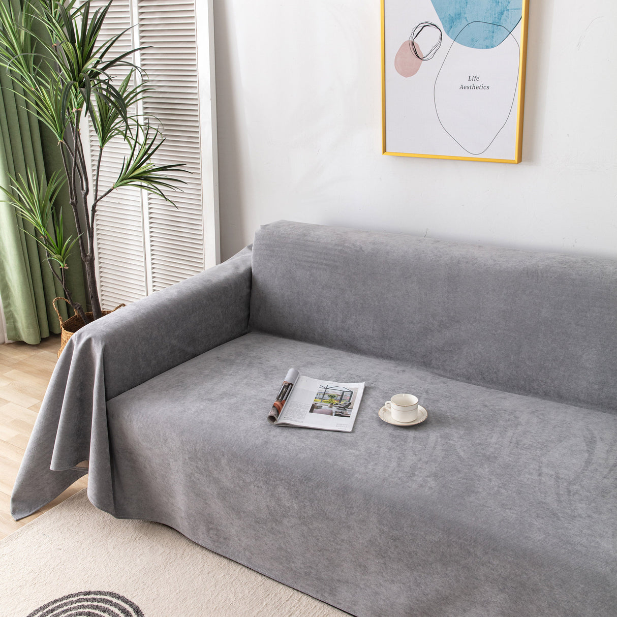 Waterproof Scratch-Resistant Furniture Covers for Pets, Non-Slip Couch Cover Throw