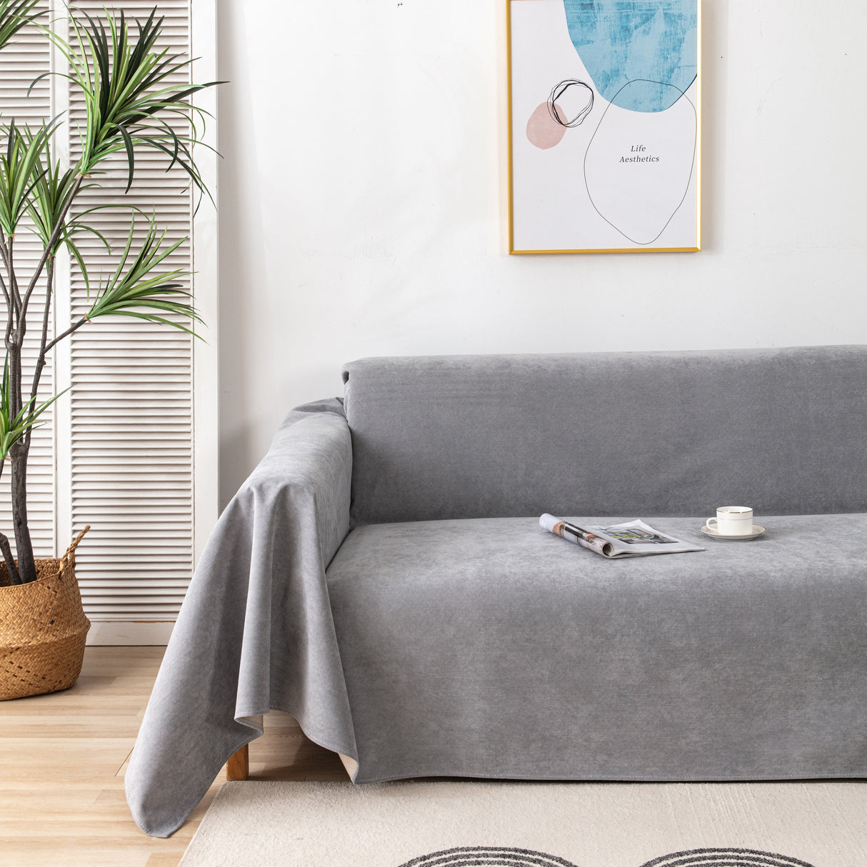 Waterproof Scratch-Resistant Furniture Covers for Pets, Non-Slip Couch Cover Throw