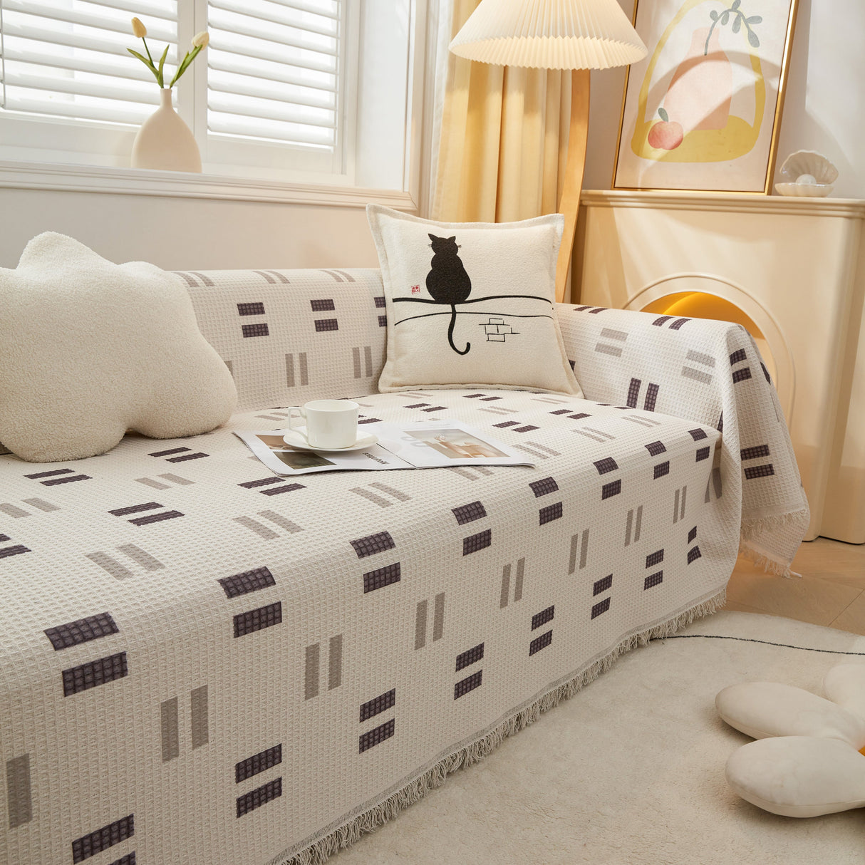 High-Quality Fabric Non-Slip Sofa Cover Throw, Throw Blankets for Couch, Furniture Covers for Pets