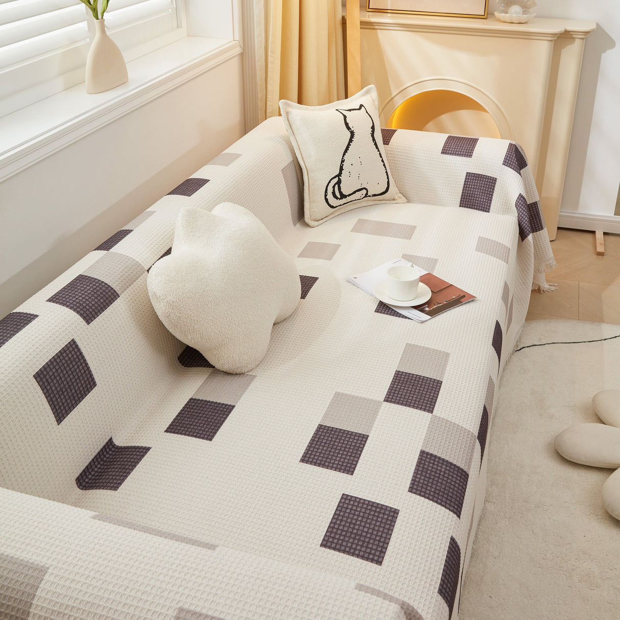 High-Quality Fabric Non-Slip Sofa Cover Throw, Throw Blankets for Couch, Furniture Covers for Pets