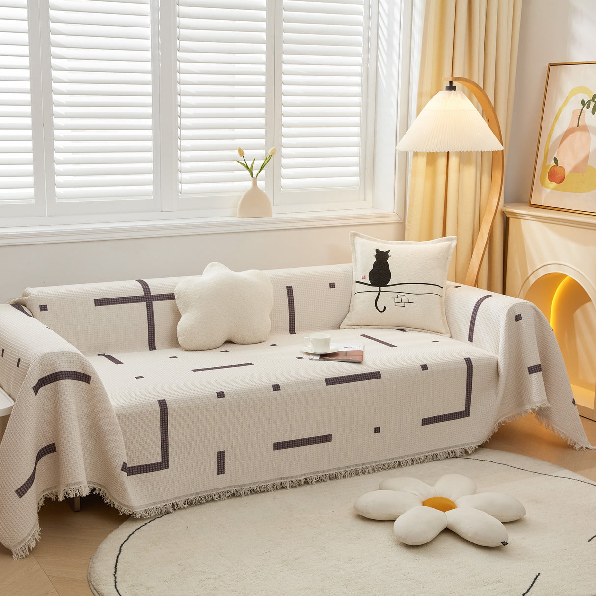 High-Quality Fabric Non-Slip Sofa Cover Throw, Throw Blankets for Couch, Furniture Covers for Pets