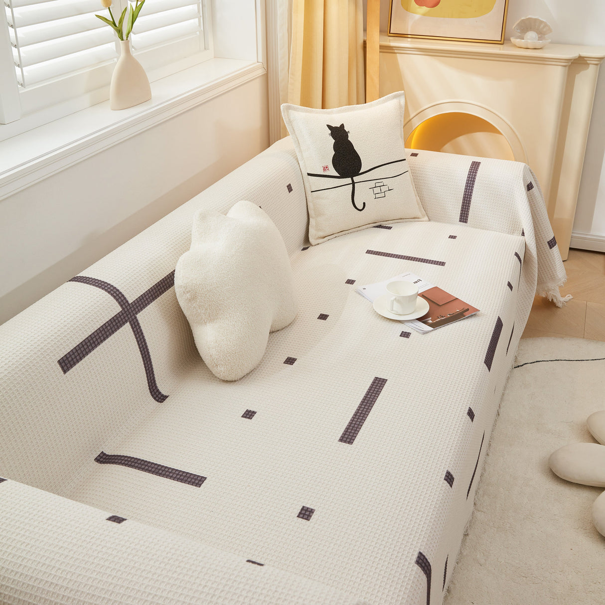 High-Quality Fabric Non-Slip Sofa Cover Throw, Throw Blankets for Couch, Furniture Covers for Pets