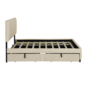 Platform UpholsteredBed With 2 Drawers And Twin Long Trundle by Couch.com