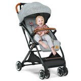Lightweight Aluminium Frame Baby Stroller with Net-Beige