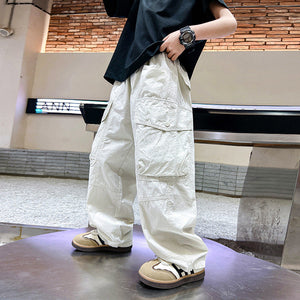 Loose Children's Spring Clothes Pu Handsome Pants