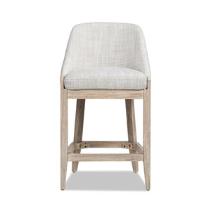 Newport - Coastal Curved Back Upholstered Counter Stool - Two Tone Neutral Gray by Couch.com