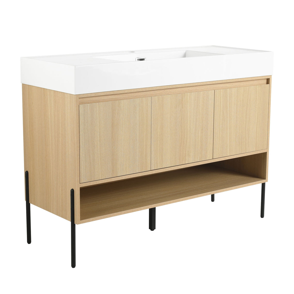 Modern Bathroom Vanity Combo With Single Resin Sink And Storage Cabinet by Couch.com