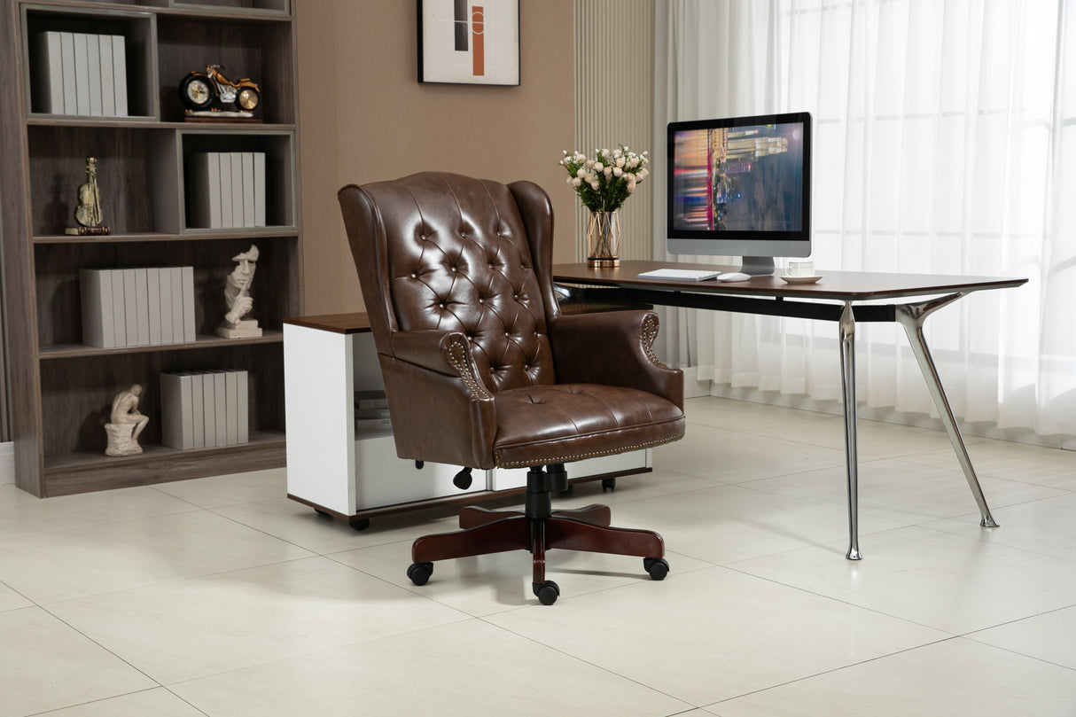 Executive Office Chair, High Back Reclining Comfortable Desk Chair With Smooth Glide Caster Wheels by Couch.com