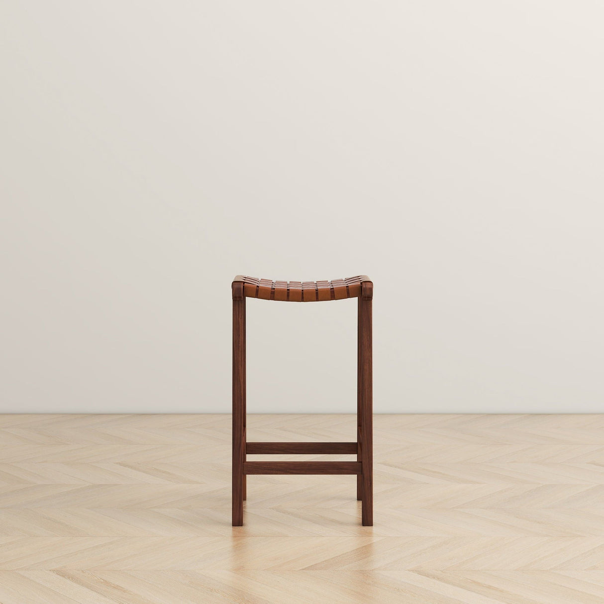 James - Mid-Century Modern Genuine Leather Counter Stool by Couch.com
