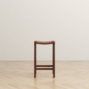 James - Mid-Century Modern Genuine Leather Counter Stool by Couch.com