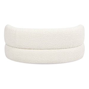 Couch.com Shep Curved Dog Sofa Bed Medium Ivory White, Durable Design, Modern Style, Easy to Clean, Fabric Construction, White Finish by Couch.com