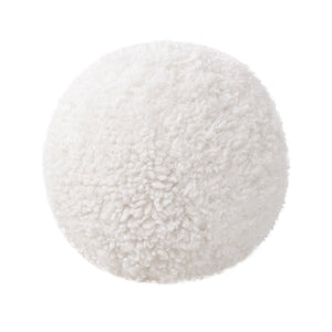 Ayla - Round Sphere Accent Ball Throw Pillow - Curly White by Couch.com