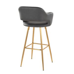 Margarite - Contemporary Fixed Height Barstool With Footrest (Set of 2) With Square by Couch.com