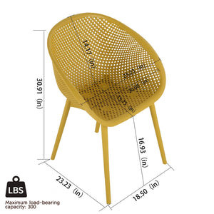 2 Piece Durable Single Chair With Hollow Out Design