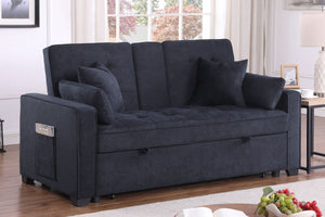 Cody II - 69.5"W Woven Fabric Convertible Sleeper Loveseat with Cup Holder by Couch.com