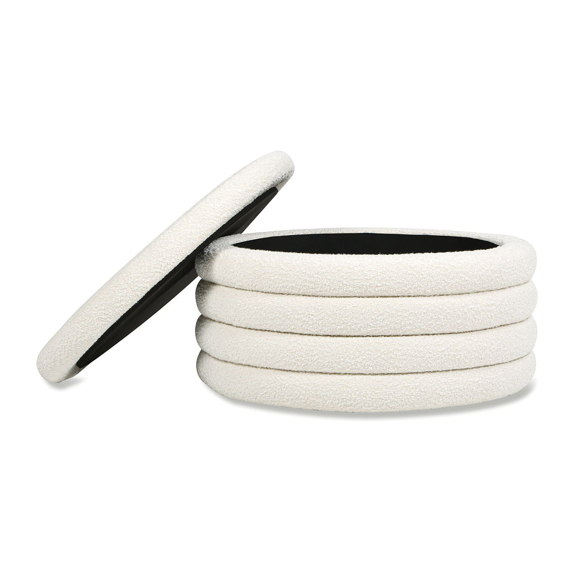 Fuji - Oversized Round Storage Ottoman by Couch.com