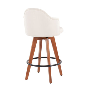 Ahoy - Contemporary Fixed Height Counter Stool With Bamboo Round Footrest (Set of 2) by Couch.com