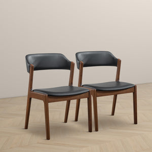 Enzo - Dining Chair (Set of 2) - Black / Brown by Couch.com